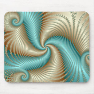 Aqua Satin - Fractal Mouse Mat