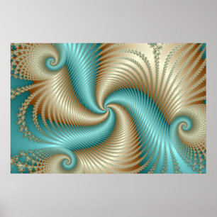 Aqua Satin - Fractal Poster