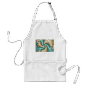 Aqua Satin - Fractal Standard Apron