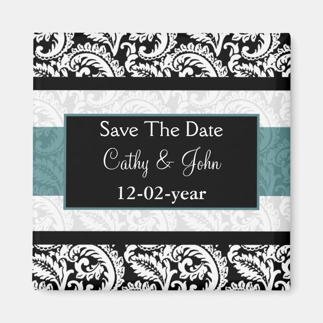 aqua Save the date magnet (Front)