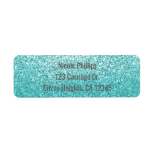 Aqua Sea Blue Glitter Sparkle Party Invitation