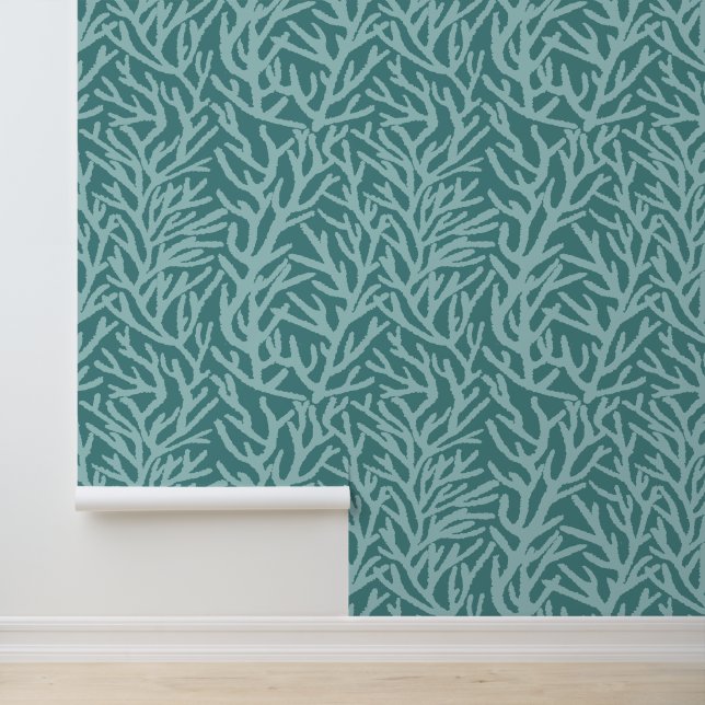Aqua Sea Coral With Teal Ocean Wallpaper (Application)