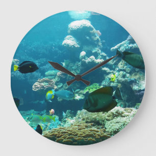 Aqua Sea fish sea Large Clock