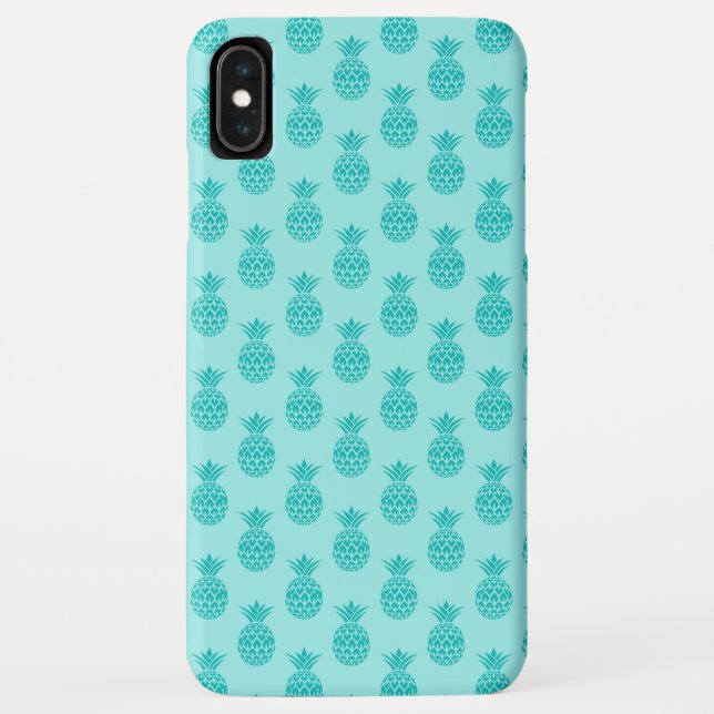 Aqua Sea Foam Blue Pineapple Pattern Case-Mate iPhone Case (Back)