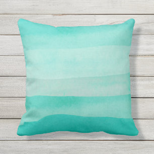 Aqua Sea Green Paint Test Cushion