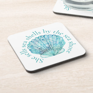 Aqua Sea Shell Coaster