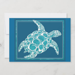 Aqua Sea Turtle Invitation