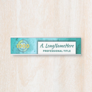 Aqua Seafoam Clinical Workspace Nameplate Office 
