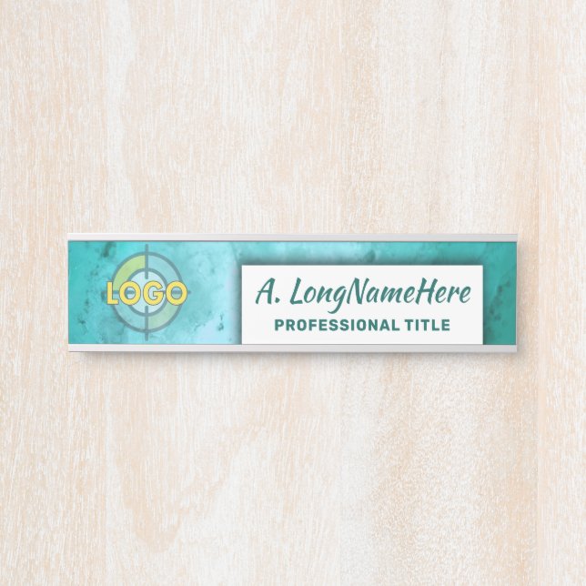 Aqua Seafoam Clinical Workspace Nameplate Office  (Front)