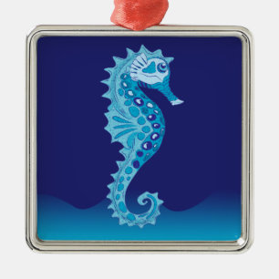 Aqua Seahorse Ornaments