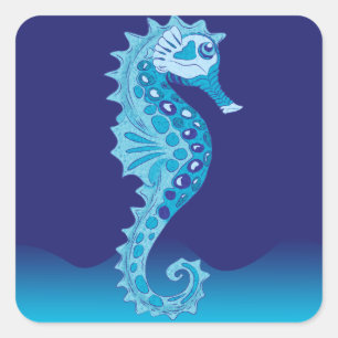 Aqua Seahorse Stickers