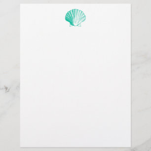 Aqua Seashell Letterhead