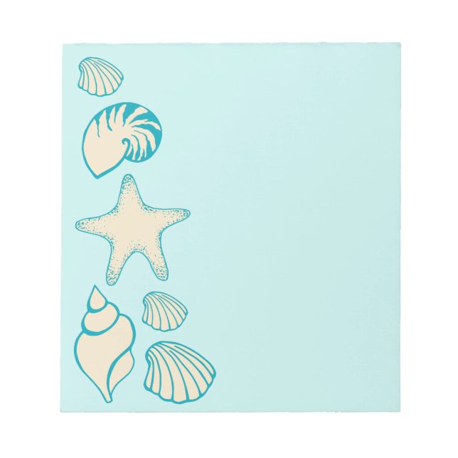 Aqua Seashell Notepad (Front)