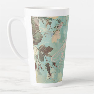 Aqua Shabby Cottage Dragonfly Latte Mug