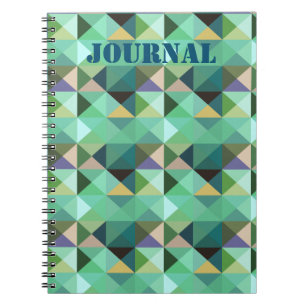 Aqua Shaped Geo Style Journal Notebook