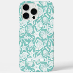Aqua Shells Personalised iPhone 16 Pro Max Case