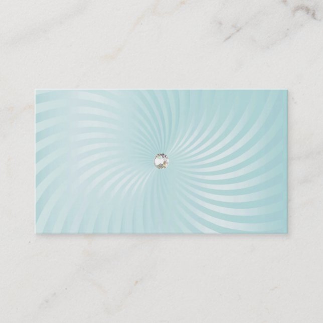 Aqua Shimmer Twirl Business Card (Front)