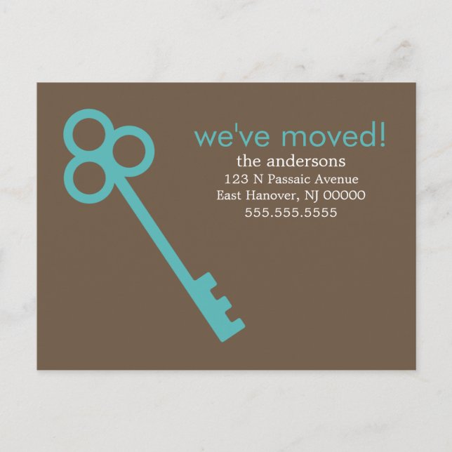 Aqua Skeleton Key Moving Announcements (Front)