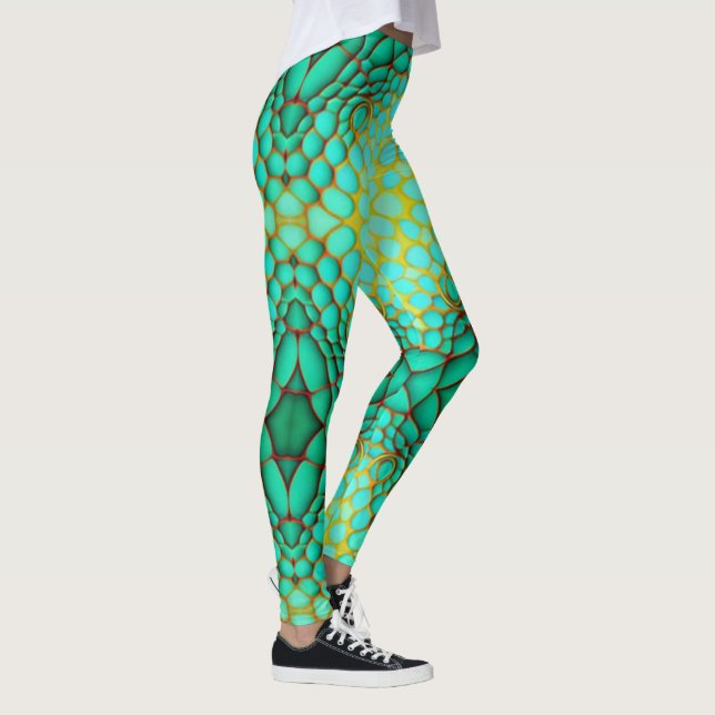 Aqua Snake Skin Leggings (Right)