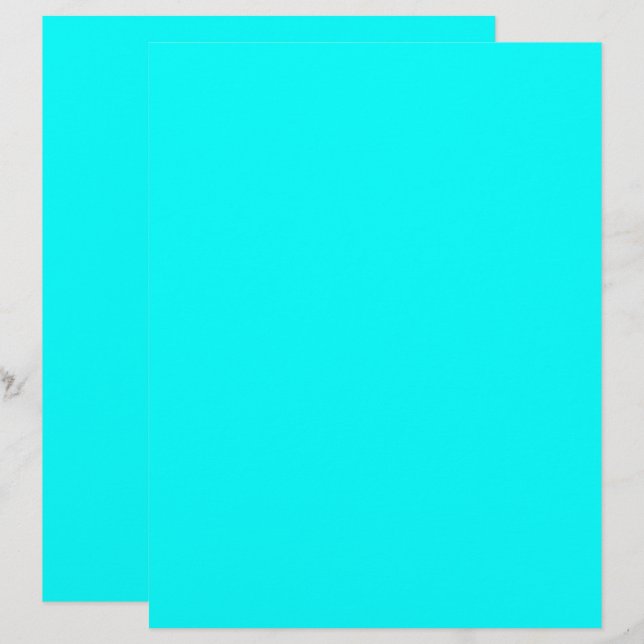 Aqua (solid colour) custom letterhead (Front/Back)