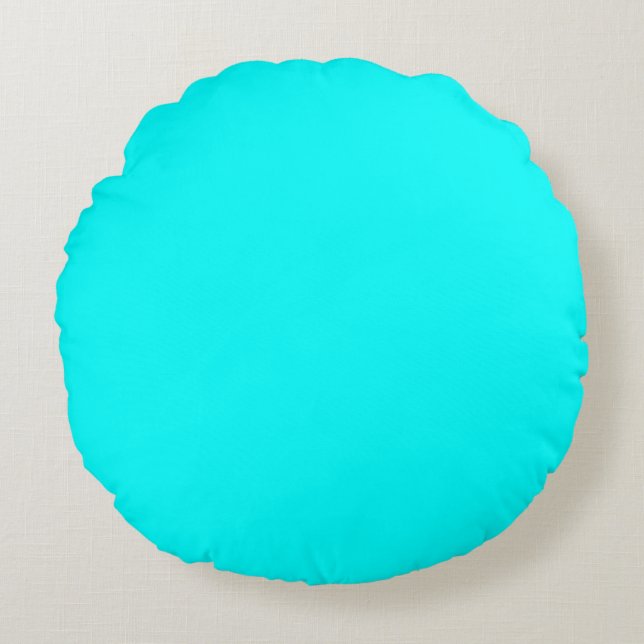 Aqua (solid colour) round cushion (Front)