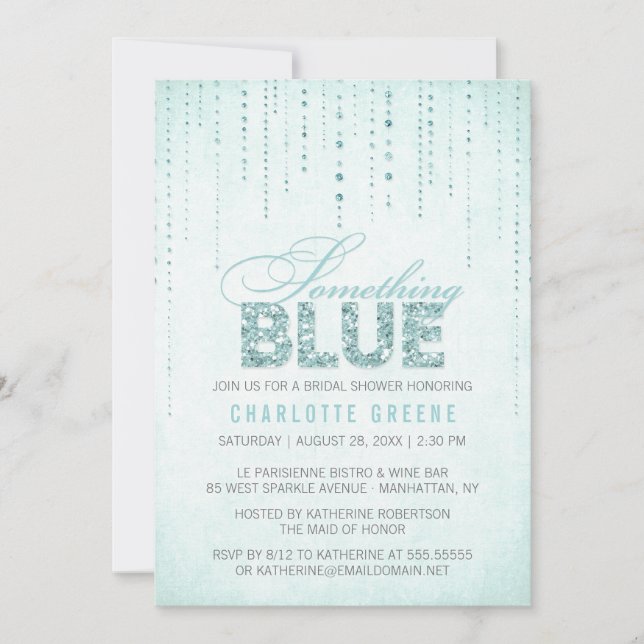 Aqua Something Blue Bridal Shower Invitation (Front)