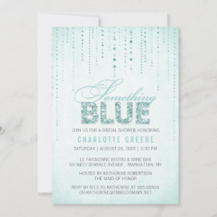 Aqua Something Blue Bridal Shower Invitation