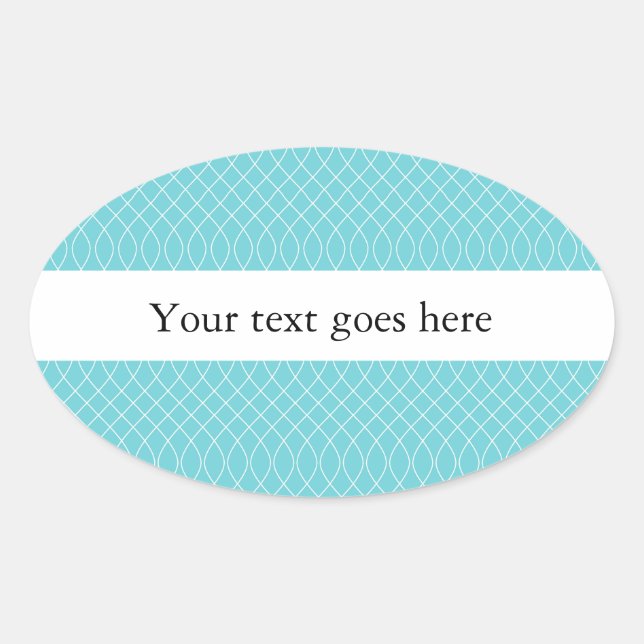 Aqua Spiral Oval Sticker (Front)
