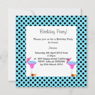AQUA SPOT BIRTHDAY PARTY INVITATION