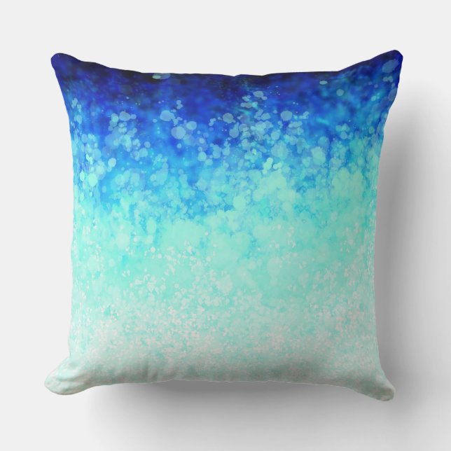 Aqua Spots - Throw Pillow (Front)