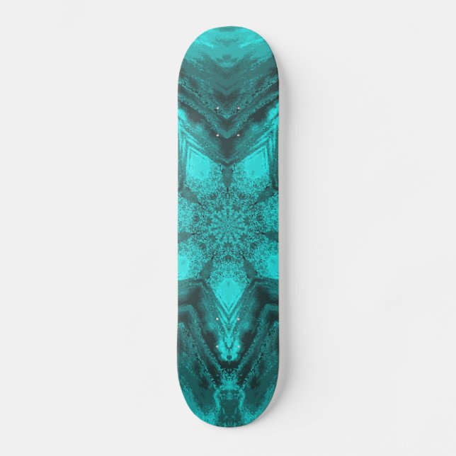 Aqua Star Kaleidoscope Skateboard (Front)