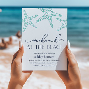 Aqua Starfish Weekend at the Beach Invitation