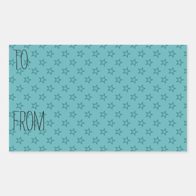 Aqua Stars Gift Tag (Front)