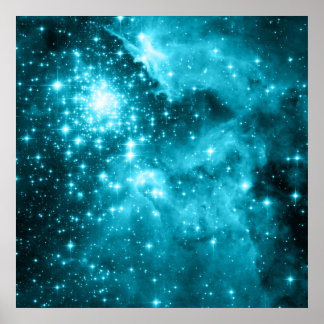 Aqua Stars Poster