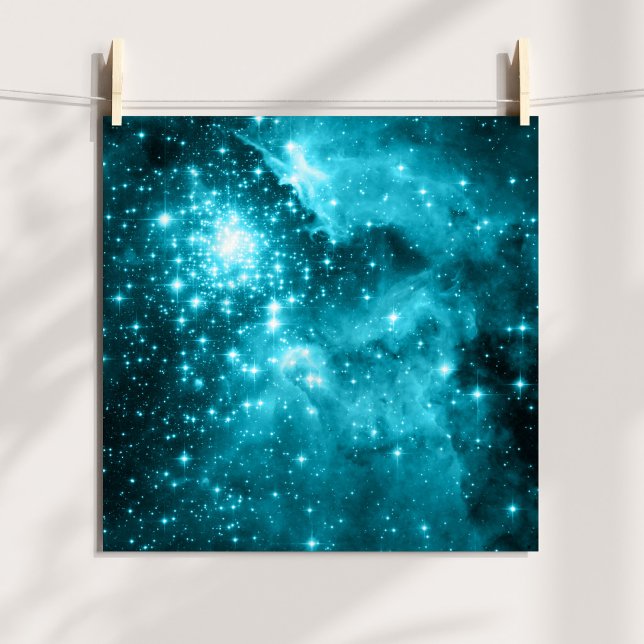 Aqua Stars Tinted Celestial Photo Poster (Aqua Stars Tinted Celestial Photo Poster)