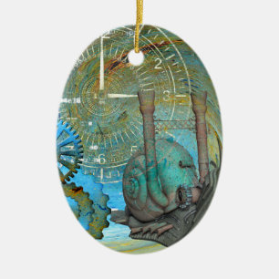 Aqua Steam Snail Traveller Ceramic Tree Decoration