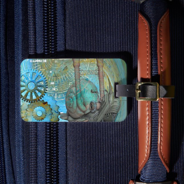 Aqua Steam Snail Traveller Luggage Tag (Front Insitu 4)