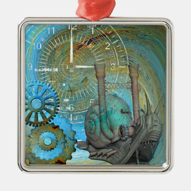 Aqua Steam Snail Traveller Metal Tree Decoration (Front)