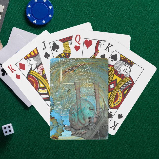 Aqua Steampunk Snail Traveler Playing Cards (Creator Uploaded)