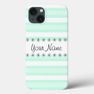 Aqua Stripe 'Name' iPad Mini case