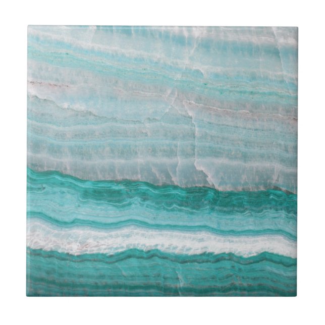 Aqua Striped Quartz Crystal Tile (Front)