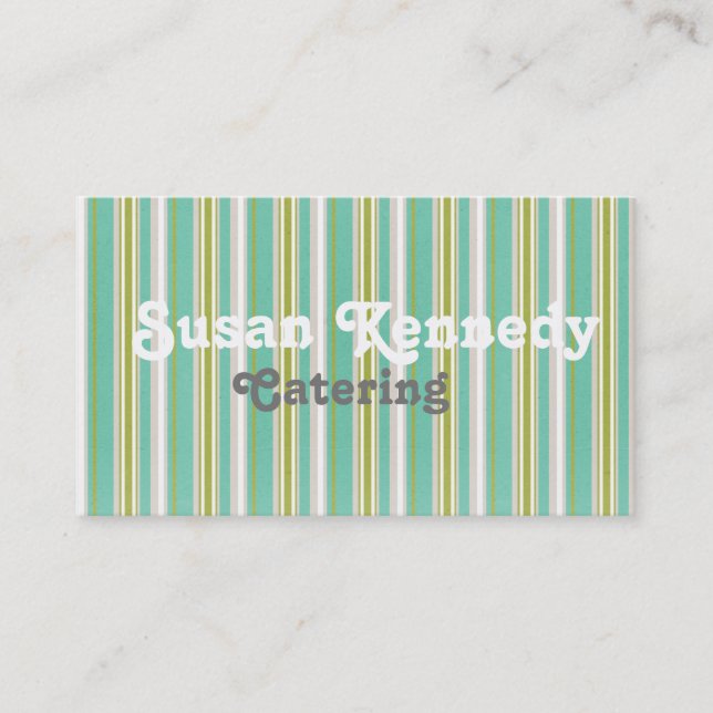 Aqua Stripes Business Card (Front)