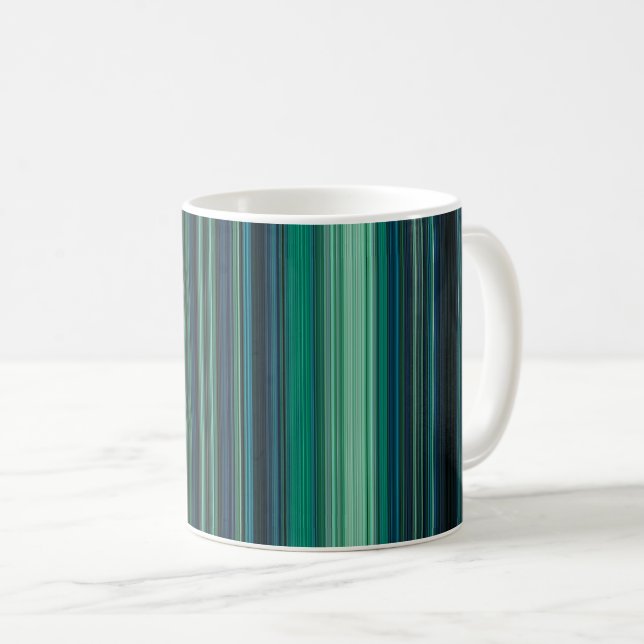 Aqua Stripes Coffee Mug (Front Right)