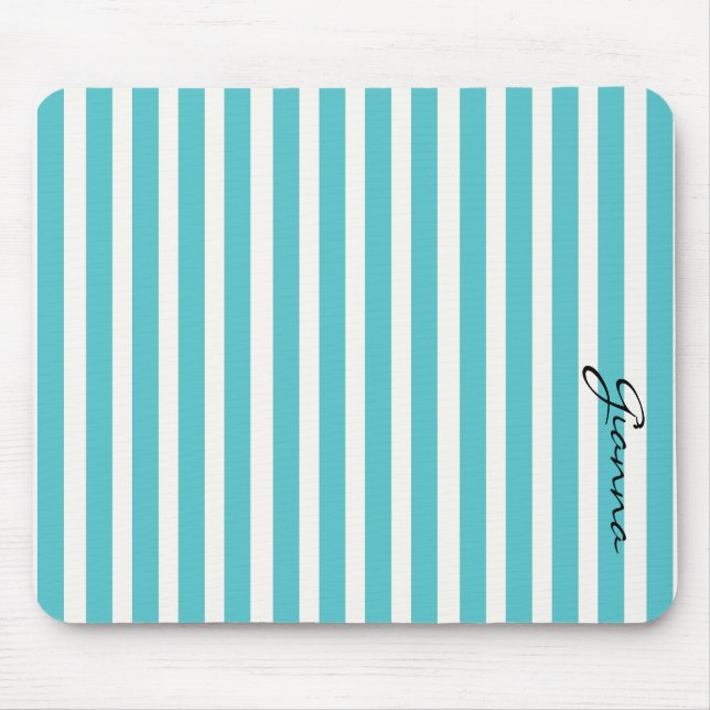 Aqua Stripes Mouse Mat (Front)