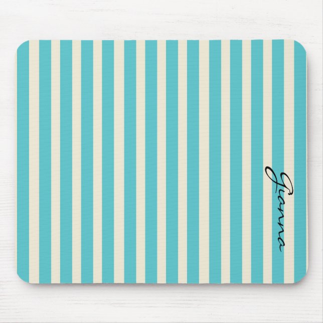 Aqua Stripes Mouse Mat (Front)
