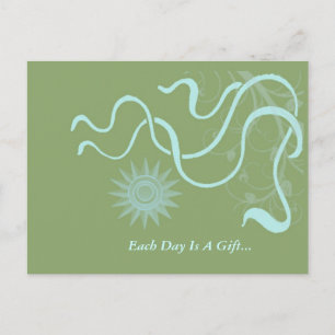 Aqua Sunrise -  Each Day Is A Gift Focus Postcard