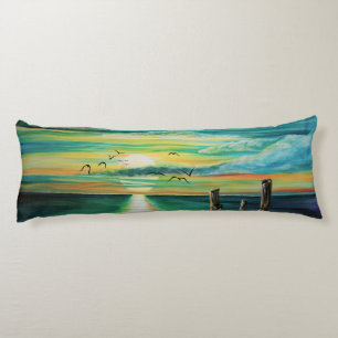 Aqua sunset body cushion
