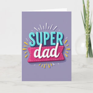 Aqua Super Dad Banner Card