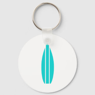 Aqua Surfboard Key Ring