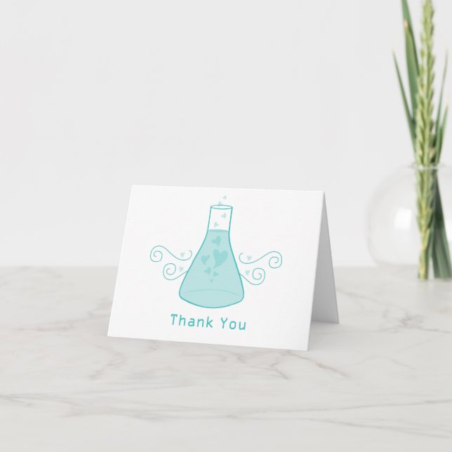 Aqua Sweet Chemistry Thank You Card (Front)